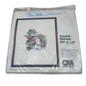 Vintage Columbia Minerva Erica Wilson 7211 Crewel Picture Kit Needlework 20 X 24